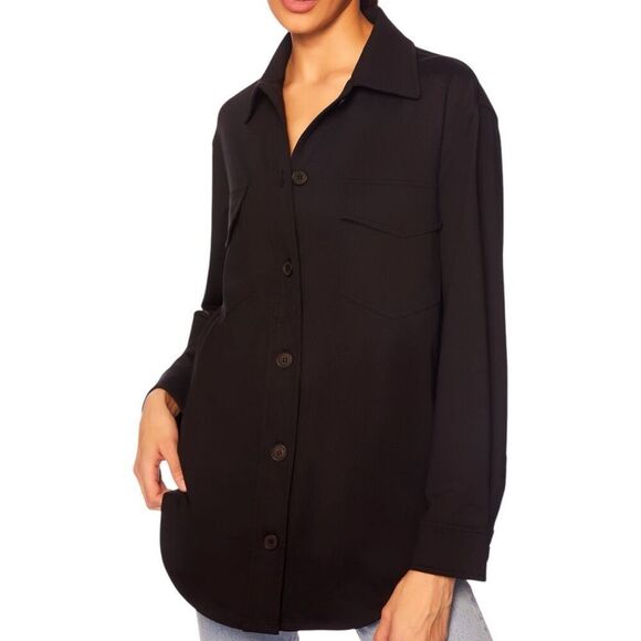 NEW Susana Monaco Onyx Knit Shirt Pocket Jack Shacket Small - Picture 3 of 12